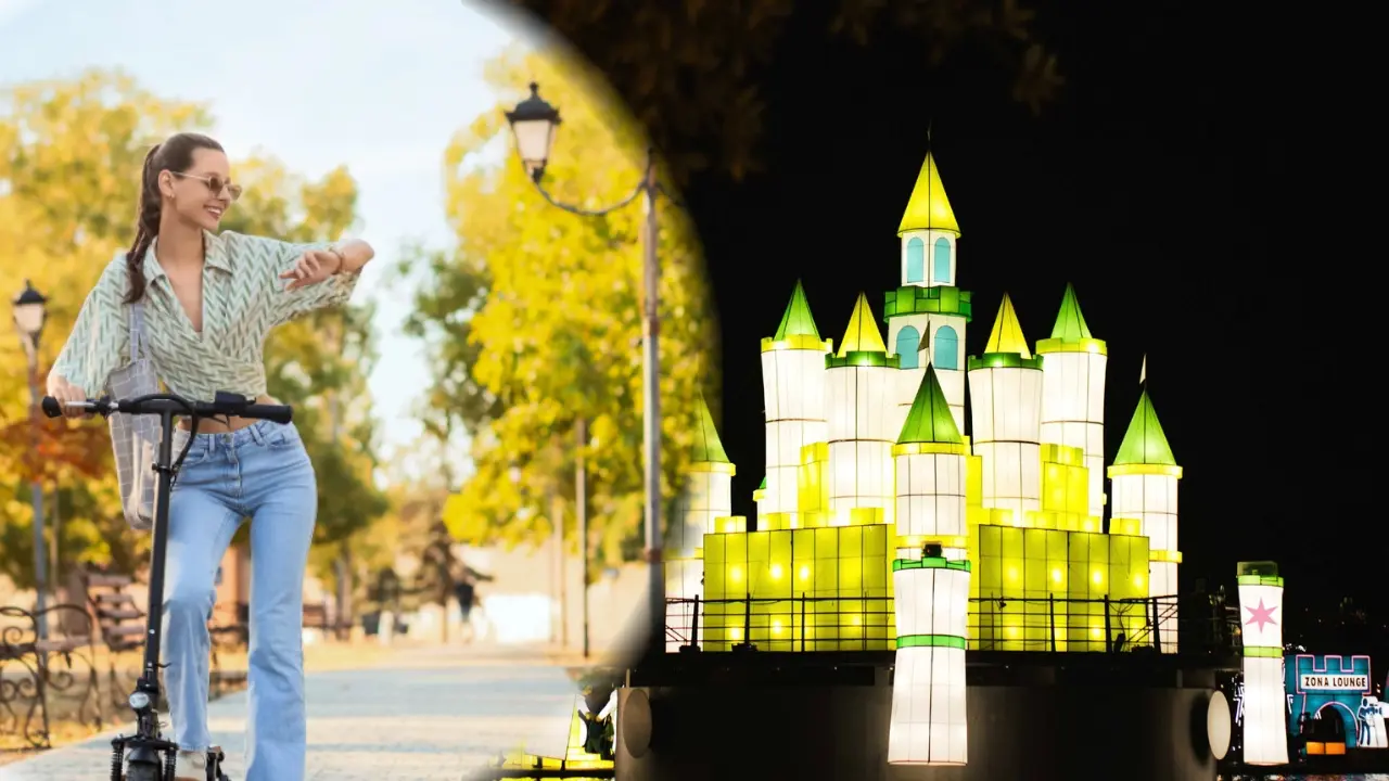 El castillo de Luztopía y una mujer. Foto: Composición Canva