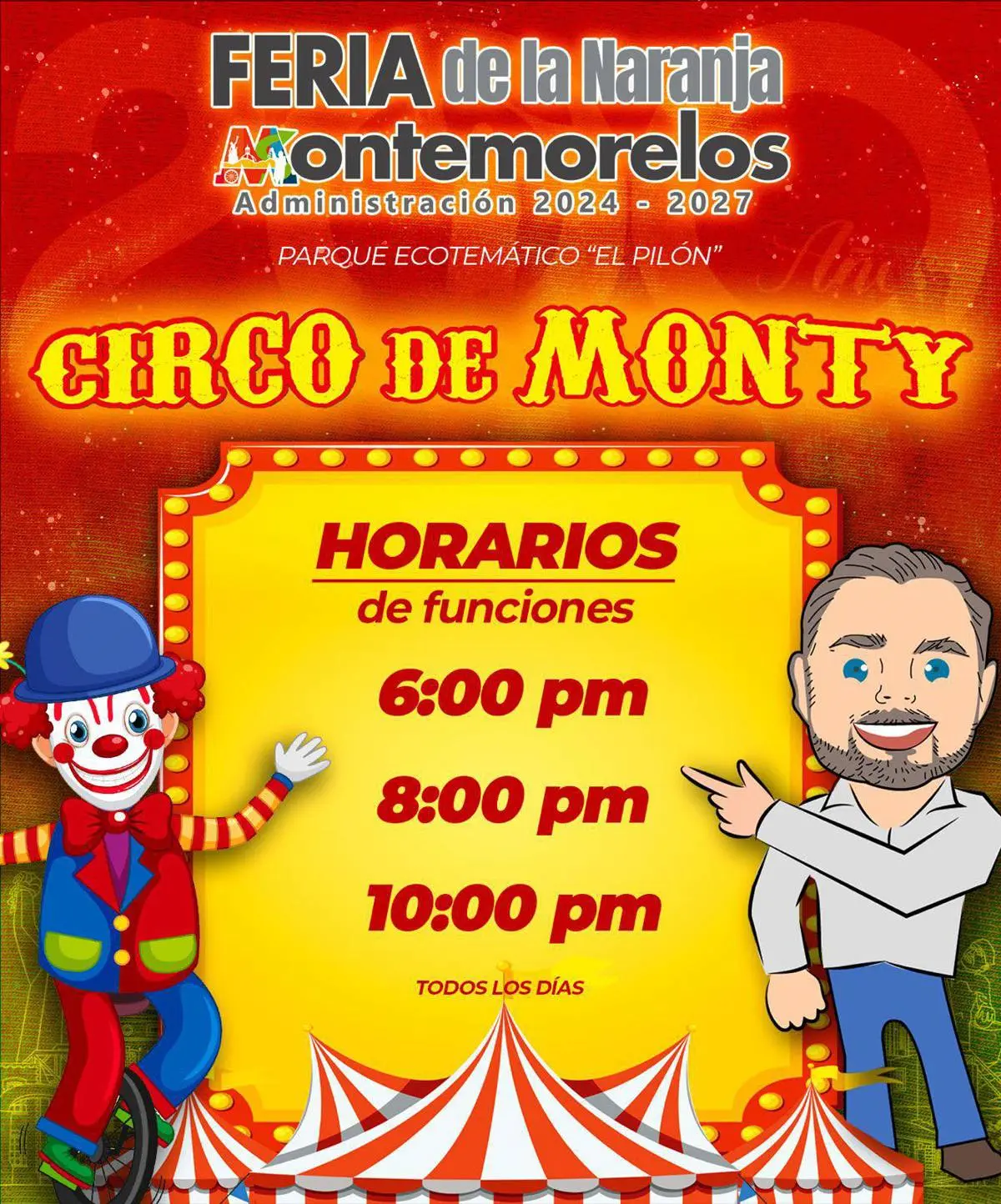 Cartel del circo de Montemorelos. Foto: Gobierno de Montemorelos