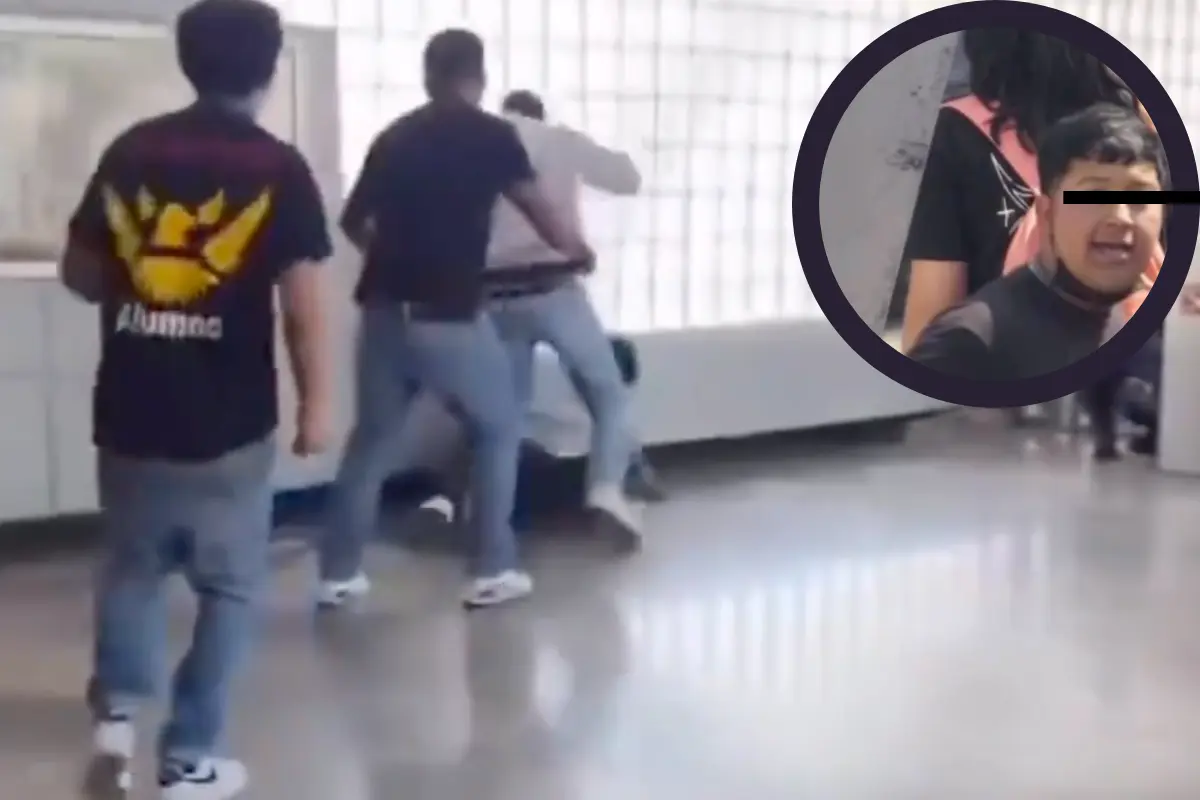 Detienen a tres menores por golpear a estudiante en CDMX. Foto: X @MetroViralMx | Canva