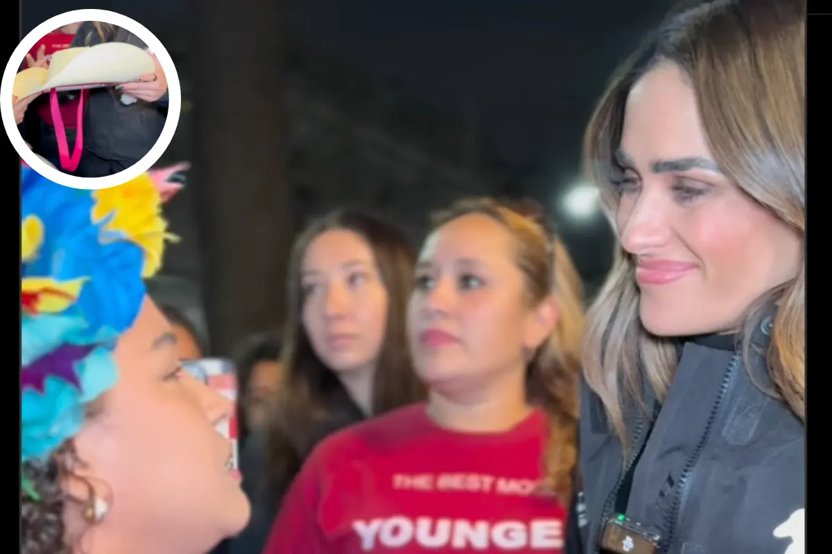 Mujer le regala sombrero a Alessandra Rojo de la Vega. Foto: IG @alessandrardlv