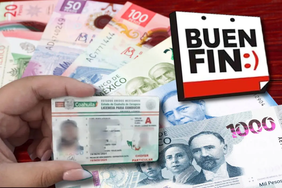 Licencia de conducir coahuilense representando los descuentos del Buen Fin en el estado / Foto: Archivo POSTA MX | Canva