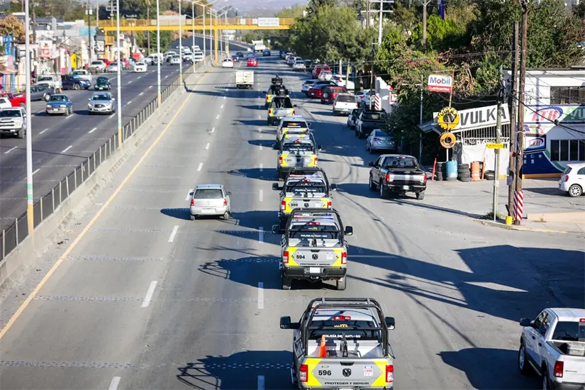 imagen recuadro Un total de 28 patrullas inteligentes participan en el Operativo Buen Fin Seguro 2025 en el municipio de Santiago, Nuevo León. Foto: Gobierno de Santiago