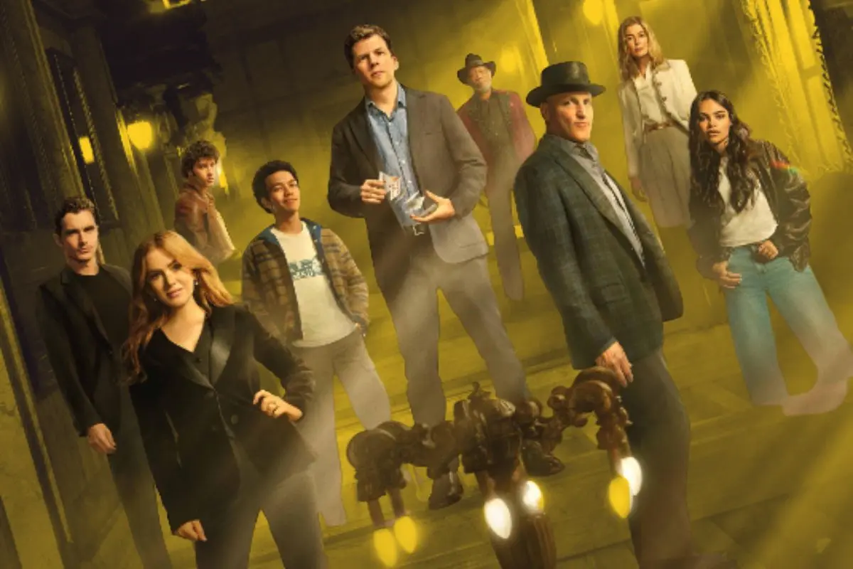 Todo el elenco original de Los Ilusionistas regresa en esta entrega. FOTO: CANVA/IMDb/Lionsgate