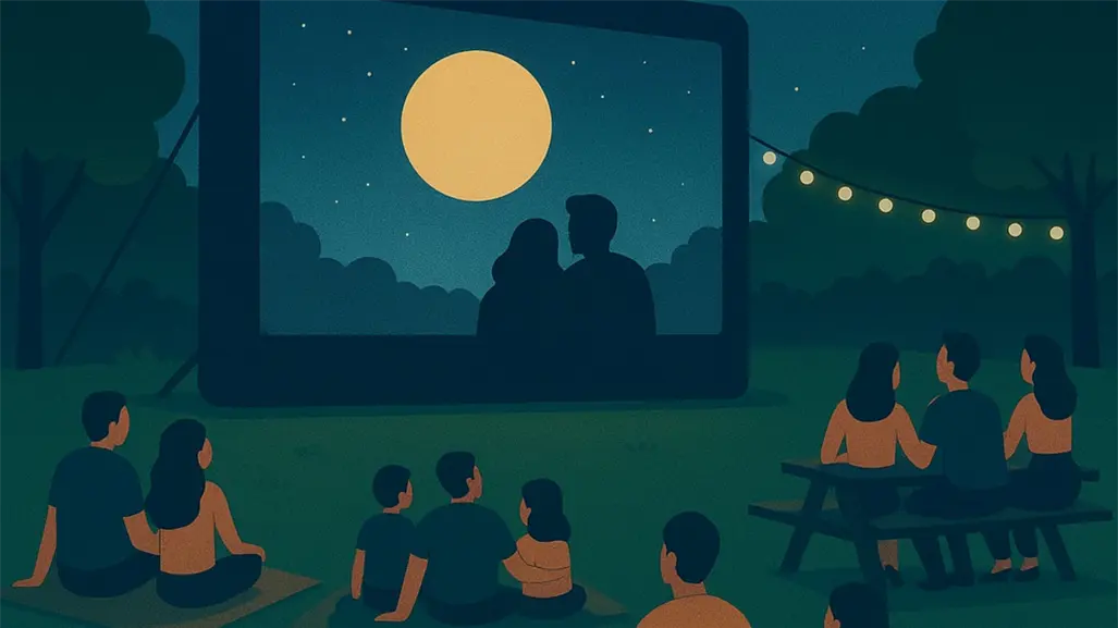 Cine y pícnic en CDMX vive una noche inolvidable al sur de la ciudad