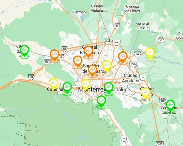 Las 15 estaciones de monitoreo del SIMA presentan variación entre buena, aceptable y mala calidad del aire. Foto: SIMA.