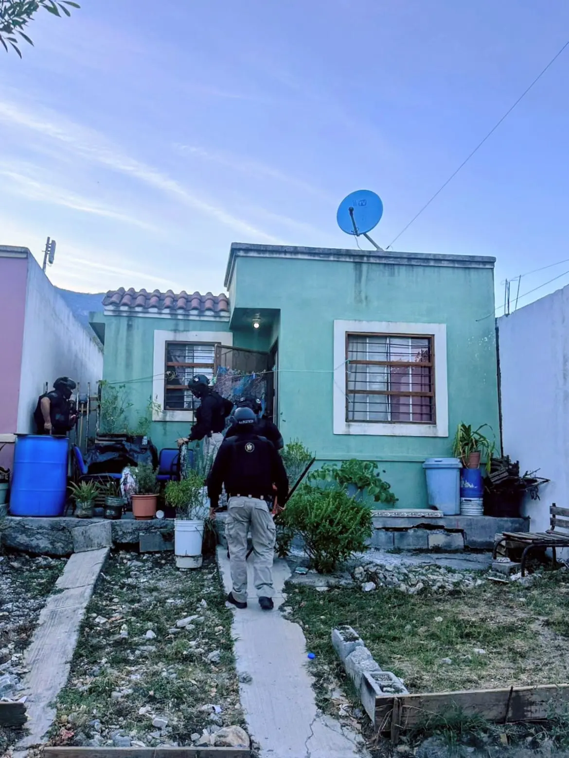 Una vivienda fue cateada en el municipio de Juárez. Foto: Fiscalía General de Justicia de Nuevo León