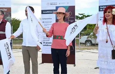 Claudia Sheinbaum da banderazo al acuaférico en Campeche; abastecerá a más de 250 mil habitantes