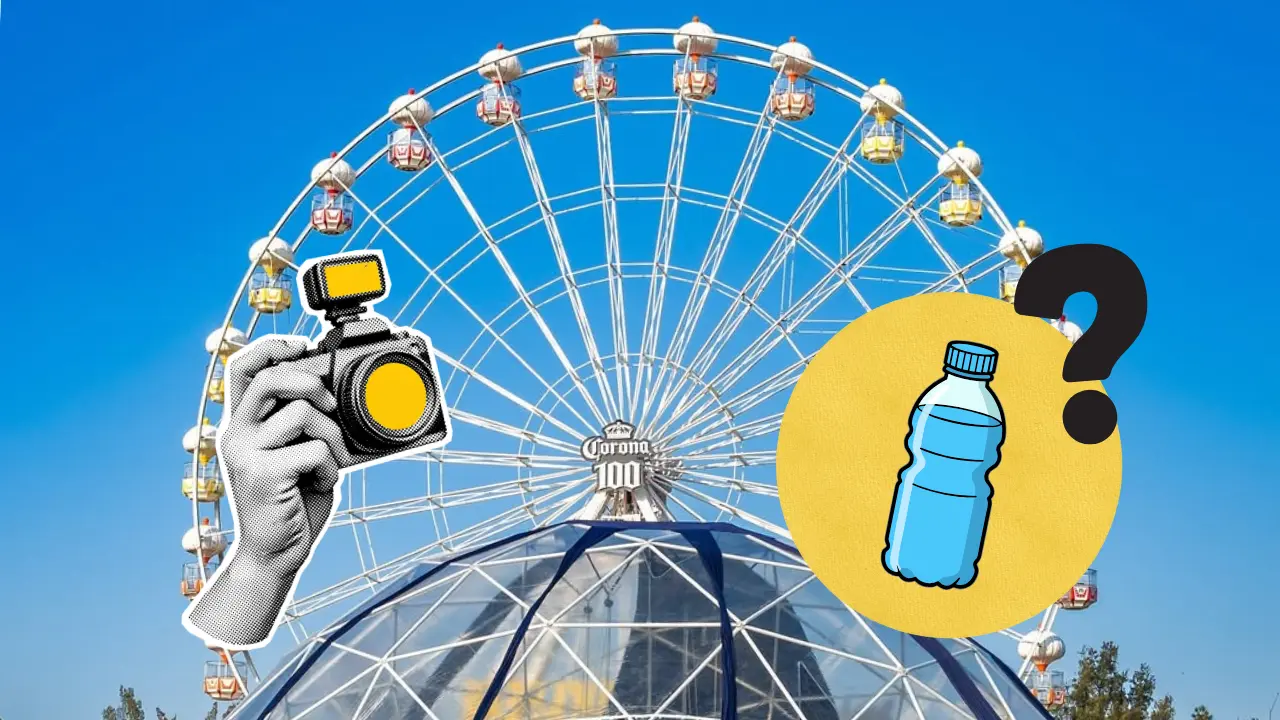 De fondo fotografía del Corona Capital. Dibujos ilustrativos | Instagram @coronacapital | Canva