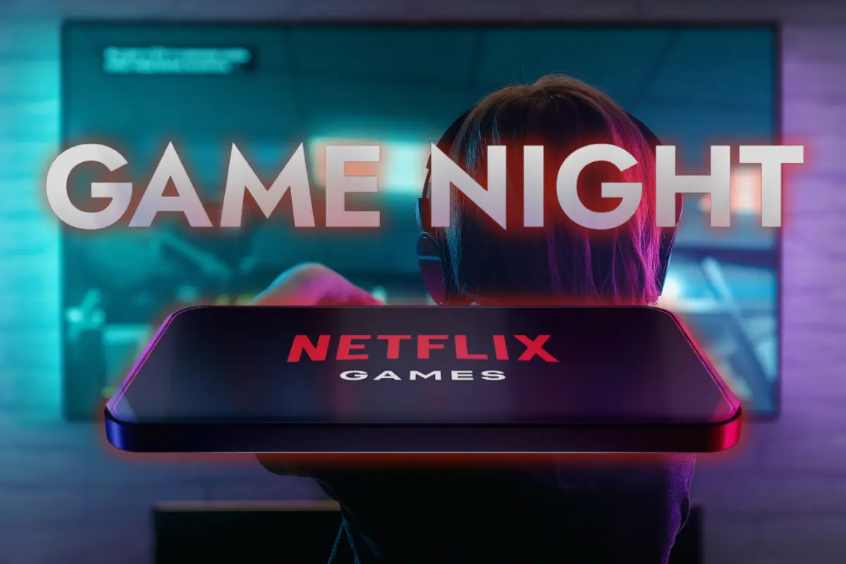 Anuncio de “Netflix Game Night 2025” con un fondo de un niño jugando videojuegos (Foto: Web, netflix.com / Canva)