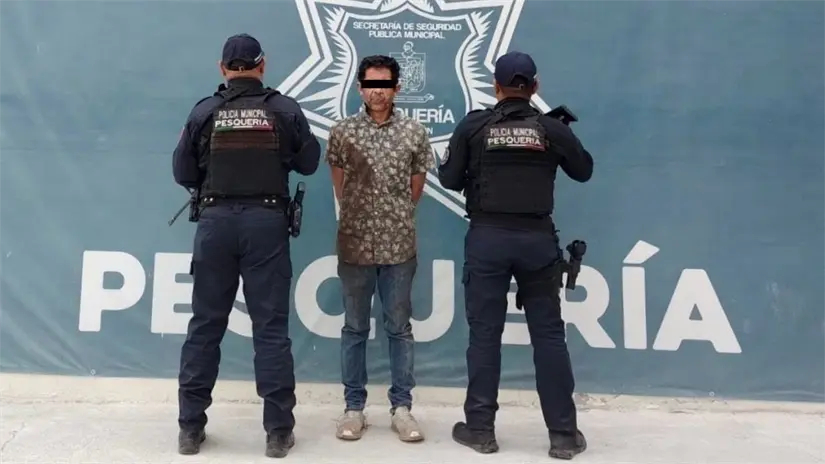 imagen recuadro Ernesto “N”, de 47 años, quedó a disposición de la autoridad competente luego de su detención en Los Olmos. Foto: Policía de Pesquería