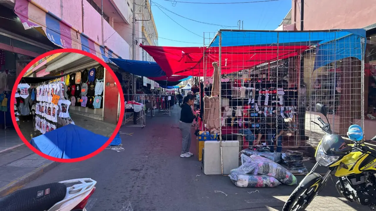 El Buen Fin 2025 provocó que una calle del Centro Histórico de Durango cierre durante al menos un par de días. | Foto: Alejandro Ávila