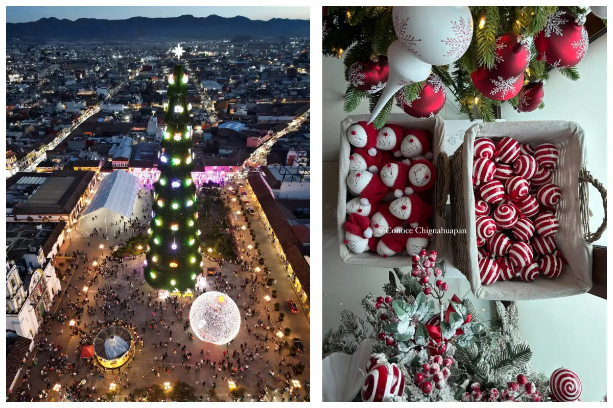 Feria Nacional del Árbol y la Esfera 2025: Dónde, cuándo y todo lo que tienes que saber. Foto: FB Conoce Chignahuapan | FB Chignahuapan Travel | Canva