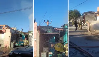 Hombre en Saltillo incendia su casa y lanza machetazos; policías acuden para neutralizarlo