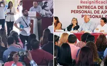 VIDEO | Protesta irrumpe entrega de 500 plazas en BCS: así fue el momento de tensión VIDEO | Protesta irrumpe entrega de 500 plazas en BCS: así fue el momento de tensión