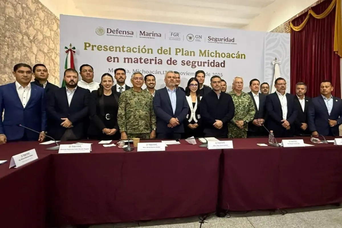 Presentación del Plan Michoacán Foto: X(Twitter) @OHarfuch