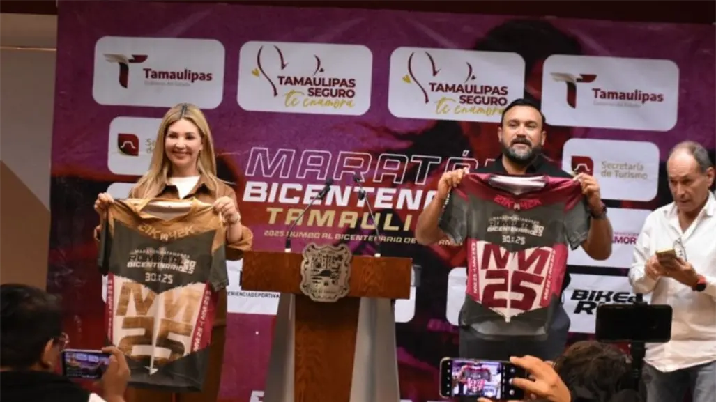 Así es la playera del Maratón Bicentenario Tamaulipas 2025 en Matamoros