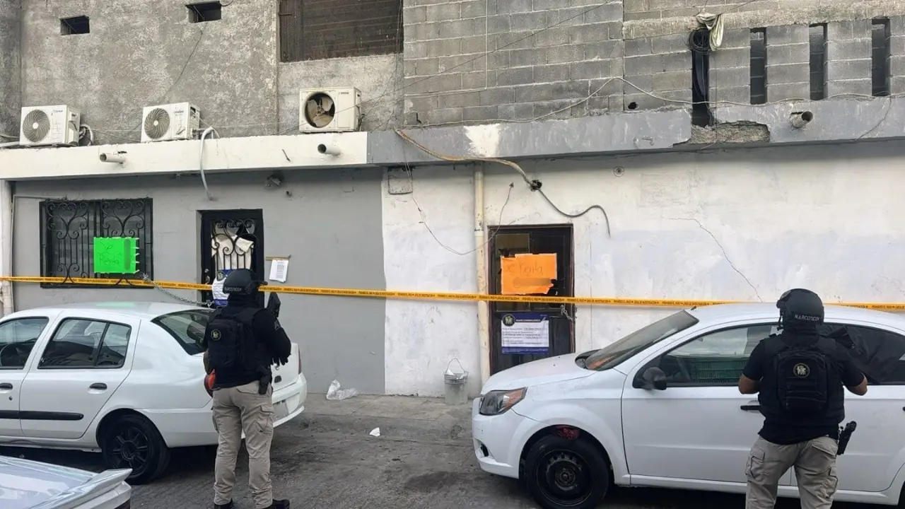 Inmueble cateado en la colonia Francisco Villa en el municipio de Monterrey. Foto: Fiscalía General de Justicia de Nuevo León