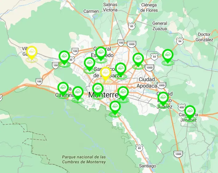 Tras dos días con variabilidad, este viernes 14 de noviembre la calidad del aire en Monterrey refleja un comportamiento más favorable. Foto: SIMA Nuevo León.
