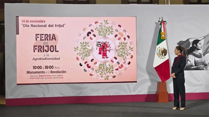 imagen recuadro Claudia Sheinbaum en la presentación de la primera Feria del Frijol. Foto: Mario Flores