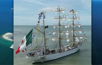 Buque Escuela Cuauhtémoc se despide del las aguas de Yucatán