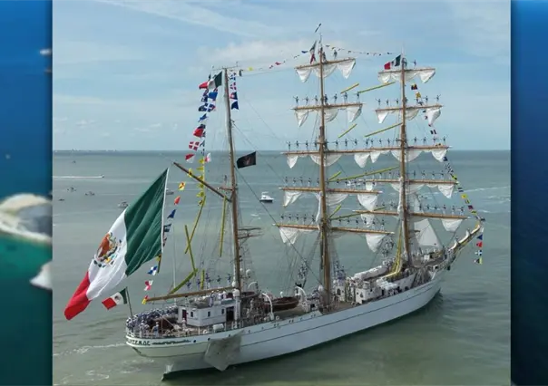 Buque Escuela Cuauhtémoc se despide del las aguas de Yucatán
