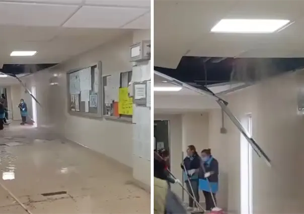 Denuncian inundación en hospital IMSS Bienestar de Ensenada pese a inversión millonaria