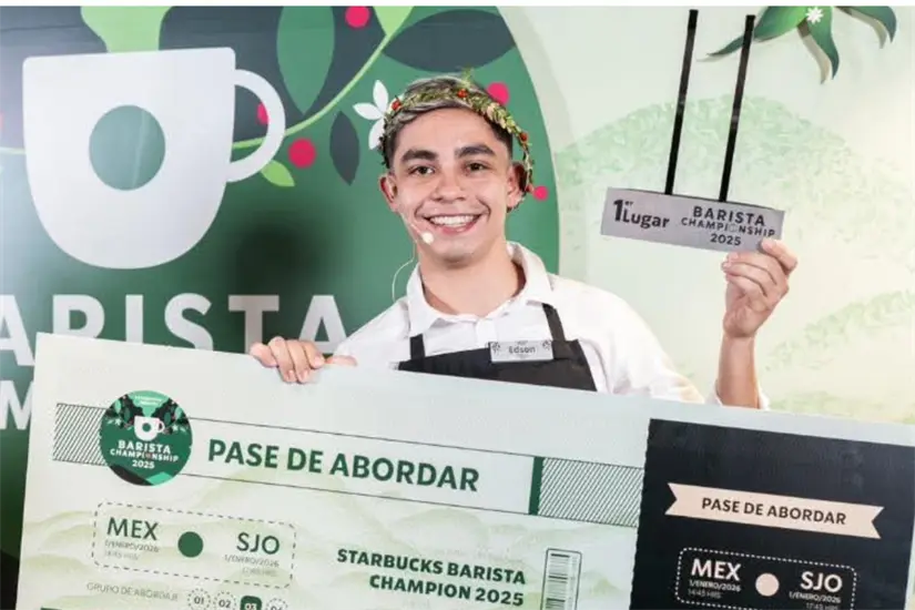 Edson ganador de starbucks como el mejor barista de latinoamérica Foto: Que Tal Altama