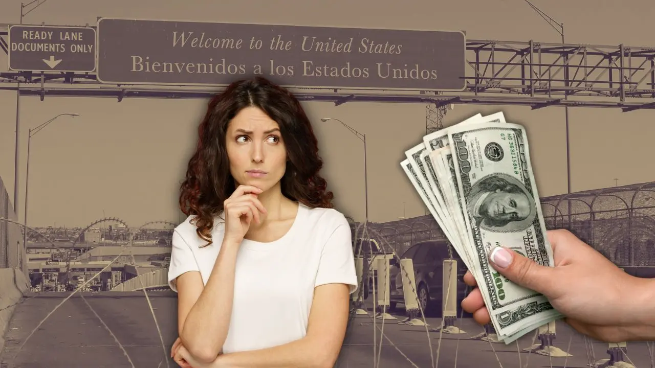 Viajero cruzando la frontera por McAllen, Texas, con su equipaje y mercancías dentro de la franquicia permitida por el SAT Foto: Canva