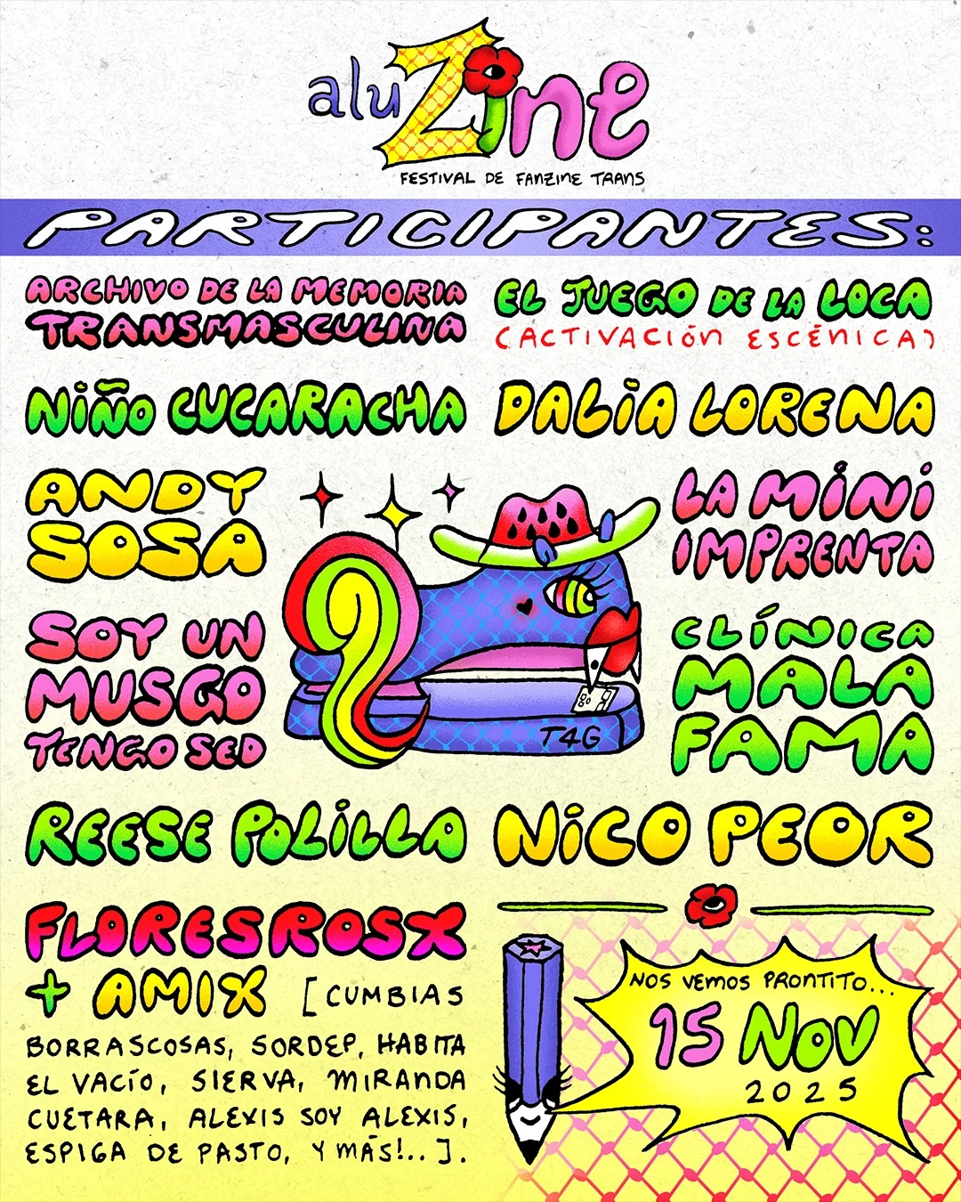 imagen recuadro Cártel de aluZine. Foto: IG @alu.zine