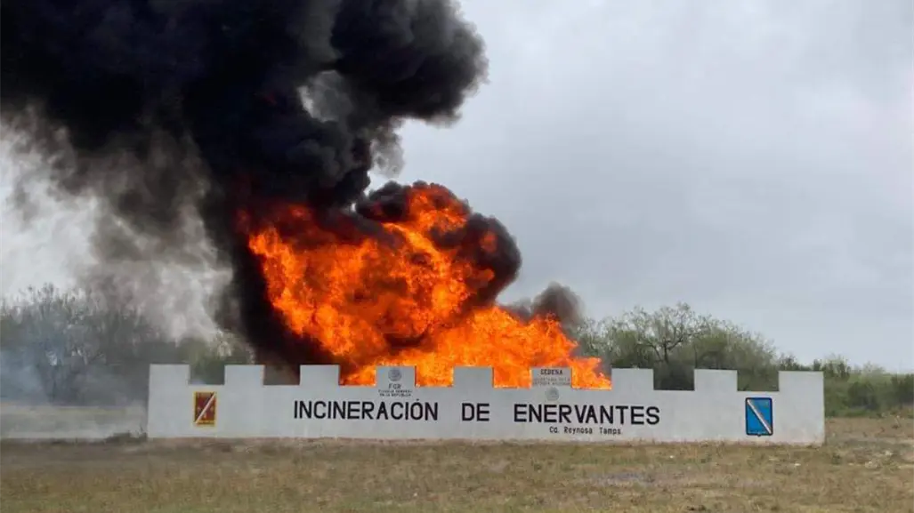 La FGR incinera más de 200 kilos de narcóticos en Reynosa