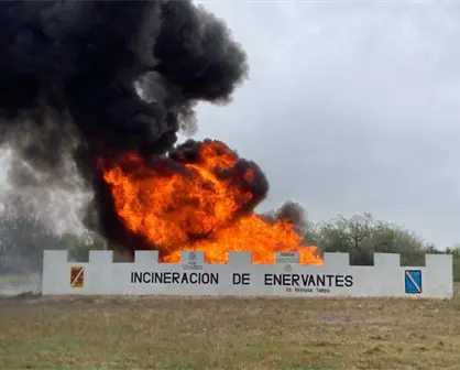 La FGR incinera más de 200 kilos de narcóticos en Reynosa