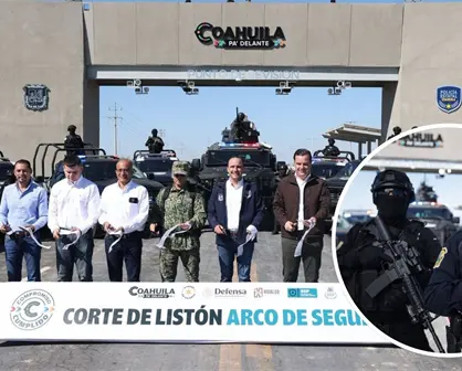 Manolo Jiménez inaugura arco de seguridad en límites con Nuevo León y Tamaulipas