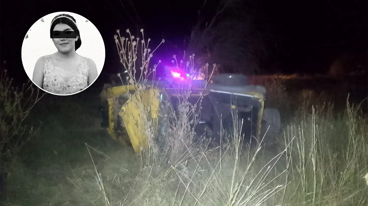 Una jovencita de 16 años de edad, es la segunda víctima mortal de una volcadura ocurrida en Vicente Guerrero.| Foto: Especial.