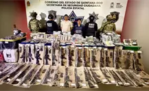 Arrestan a dos miembros del CJNG con armas y droga durante operativo en Quintana Roo