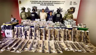 Arrestan a dos miembros del CJNG con armas y droga durante operativo en Quintana Roo