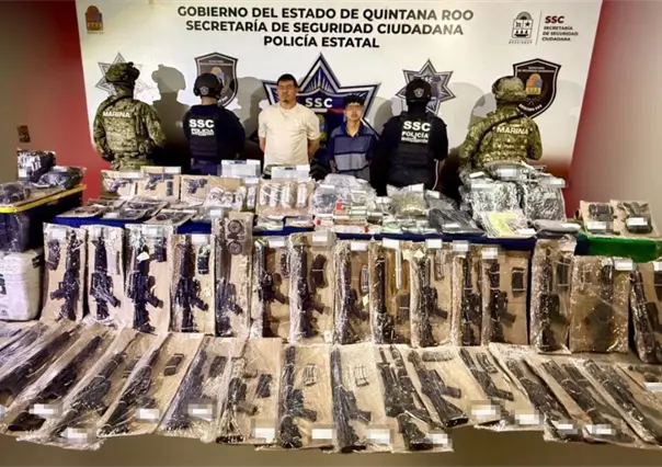 Arrestan a dos miembros del CJNG con armas y droga durante operativo en Quintana Roo