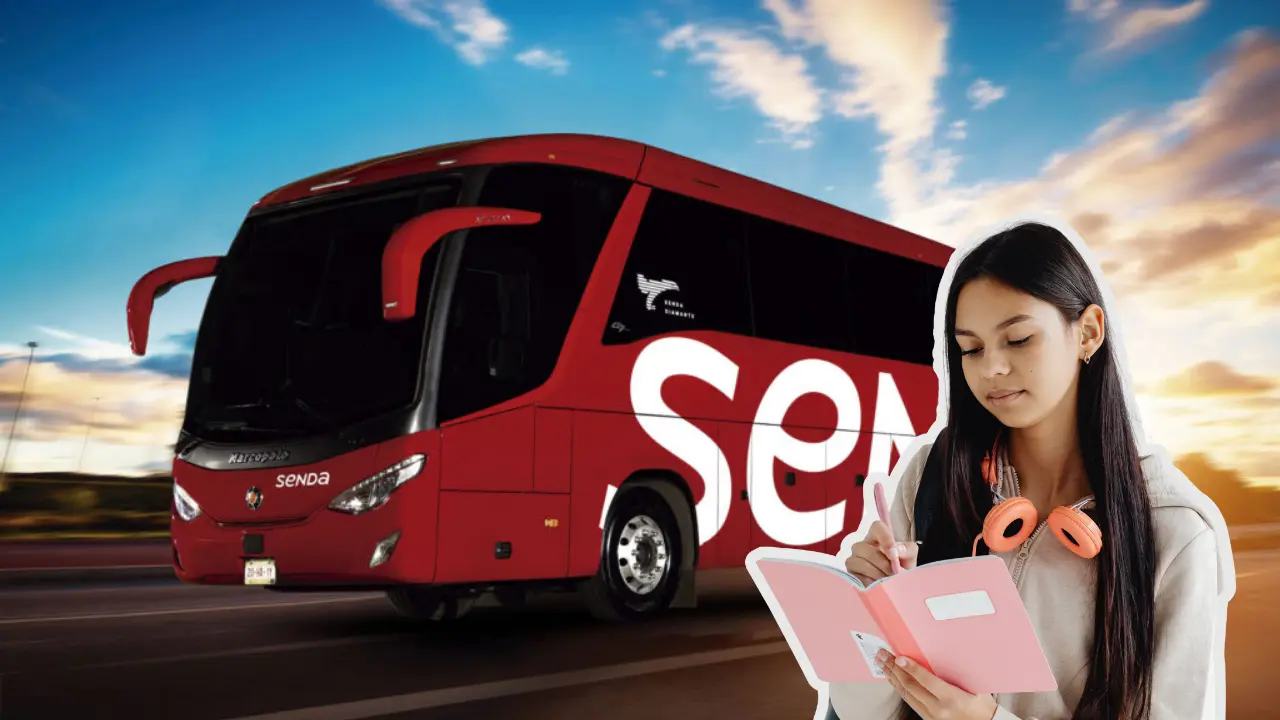 Para solicitar el descuento de viaje, los beneficiarios deben presentar documentos oficiales como INE y credencial universitaria./Foto: SENDA/ Canva