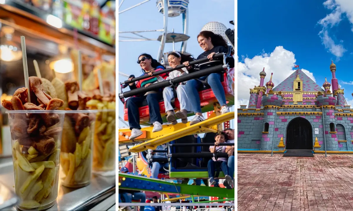 Aspectos de antojitos, juegos mecánicos y atracciones infantiles en la Feria Xmatkuil 2025 en Yucatán Foto: Feria Yucatán