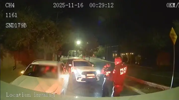 imagen recuadro C4 del municipio durante el seguimiento que permitió ubicar la camioneta Foto: Policía de San Pedro