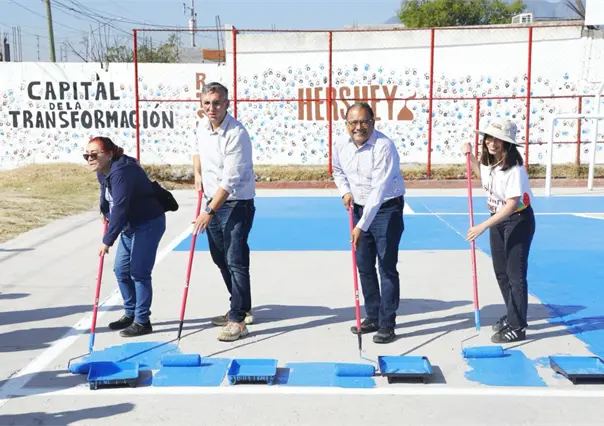 Escobedo rehabilita espacio público con apoyo ciudadano y de la empresa Hershey´s