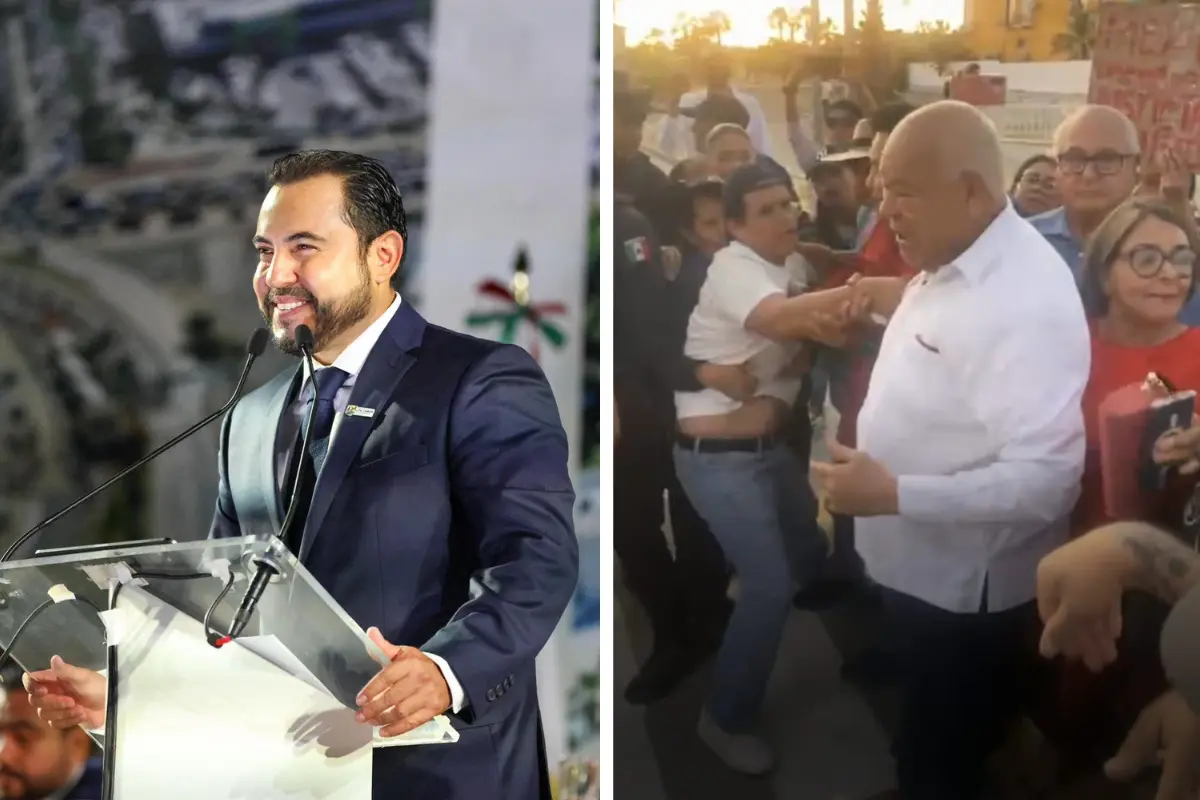 Mientras el alcalde de Los Cabos preparaba su primer informe de gobierno, el gobernador Víctor Castro se topó con manifestantes indignados por la falta de tacto de las autoridades y el uso excesivo de la fuerza. Foto: Christian Agundez / captura Facebook
