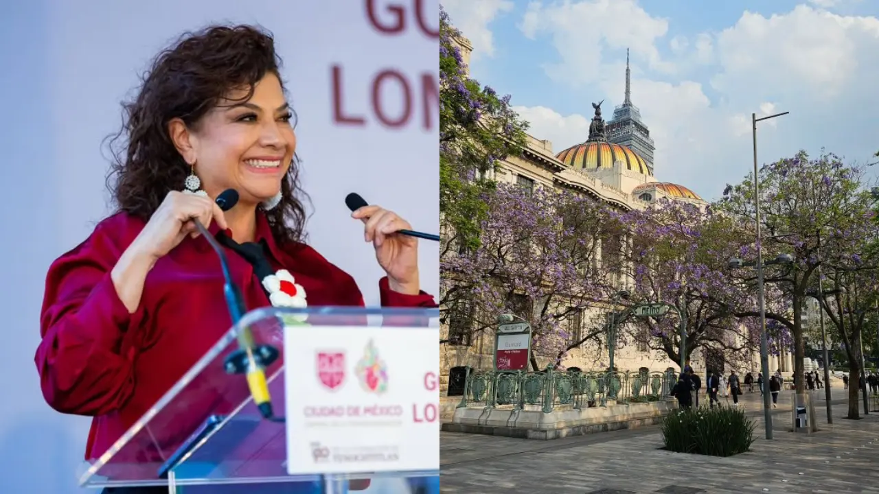 Clara Brugada. Bellas Artes | Instagram @clara_brugada_m | Foto Bellas Artes: Ximena Vargas