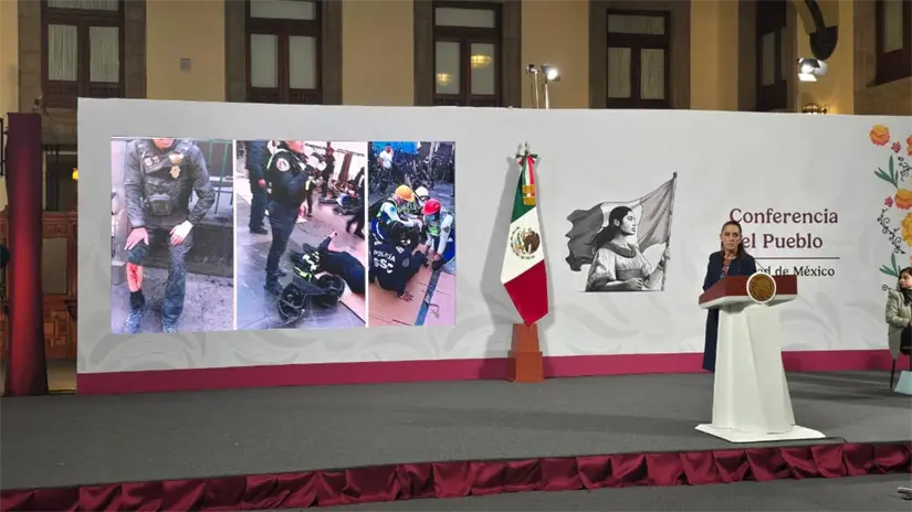 imagen recuadro Claudia Sheinbaum en conferencia. Foto: Mario Flores