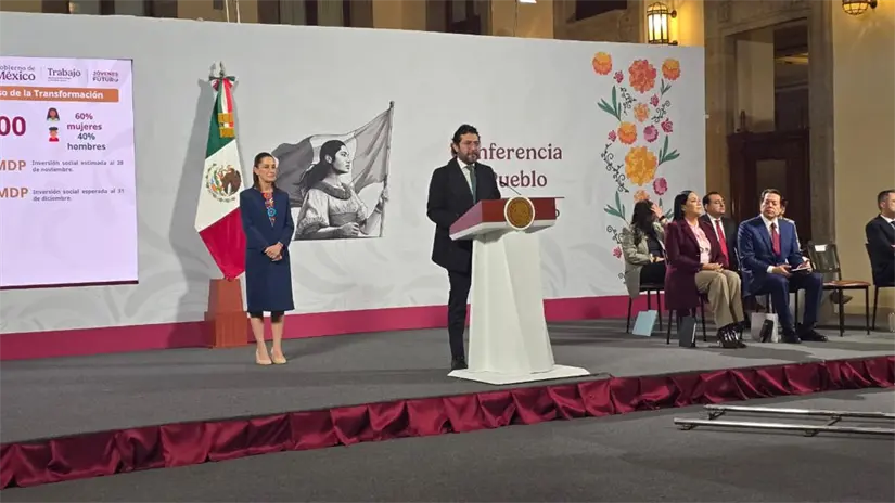 imagen recuadro Claudia Sheinbaum y Marath Baruch Bolaños López. Foto: Mario Flores