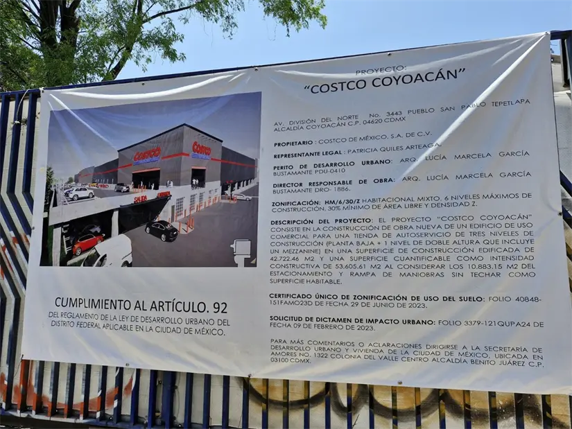 imagen recuadro El papeleo del nuevo Costco en Coyoacán se habría iniciado desde el 2023. Foto: X @erick_soce
