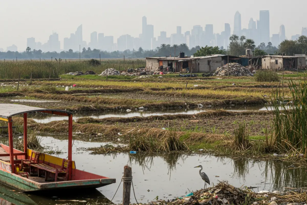 Los humedales de Xochimilco en peligro. Foto: IA