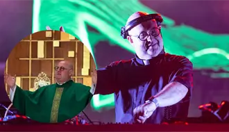Padre Ghuilherme da misa en Puebla y por la noche toca como DJ en Dreamfields 2025