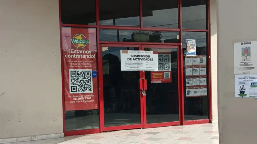 imagen recuadro 3 sucursales de Waldo's suspendidas en La Paz. Foto: POSTA Baja California Sur