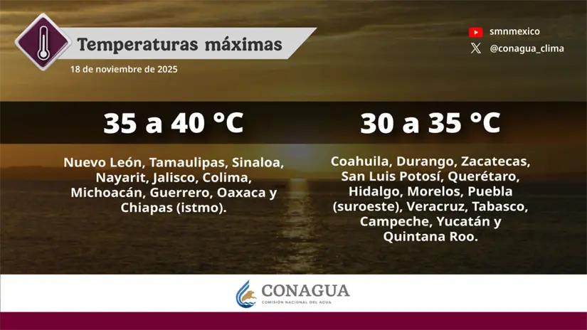 imagen recuadro FOTO: X | CONAGUA Clima