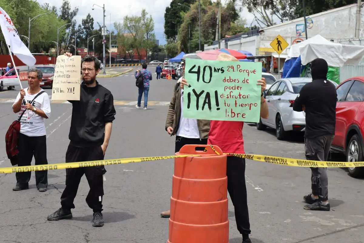 Manifestación en pro de las 40 horas en México / Foto: Frente Nacional Por Las 40 Horas